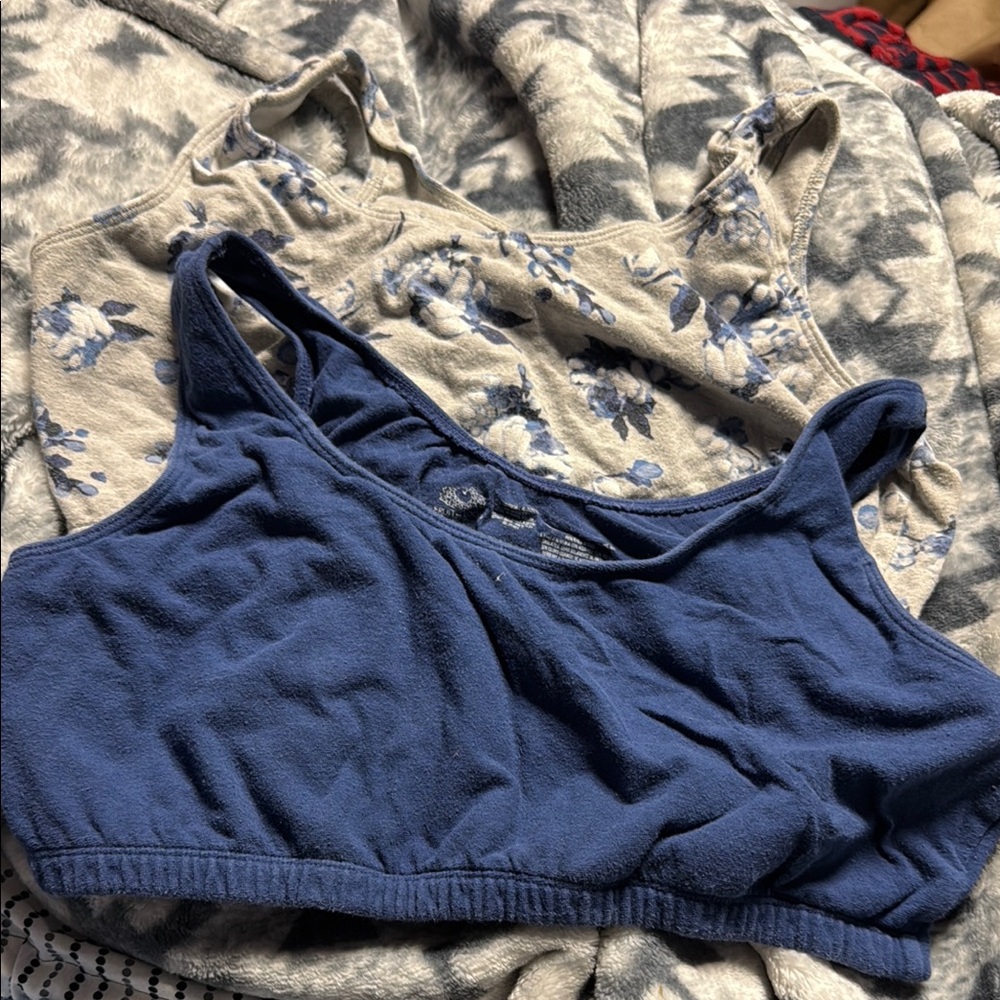 Blue and Floral Bralette Set
